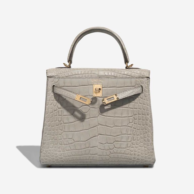 Hermès Kelly 25 Matte Alligator Gris Perle / Rose Pourpre | Sell your designer bag