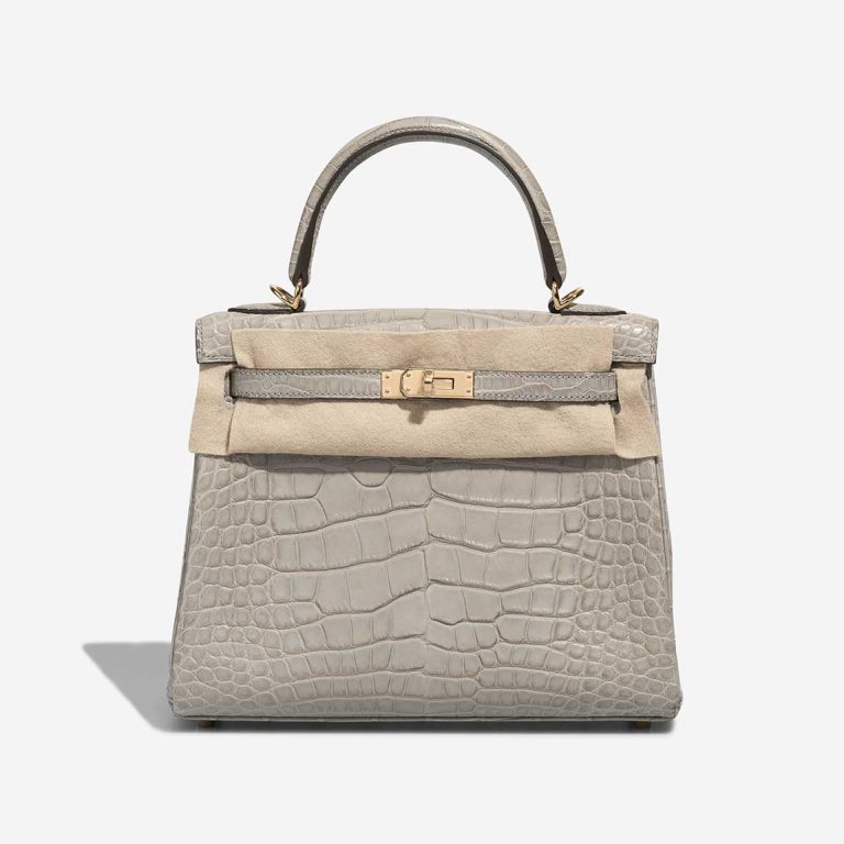 Hermès Kelly 25 Matte Alligator Gris Perle / Rose Pourpre | Sell your designer bag