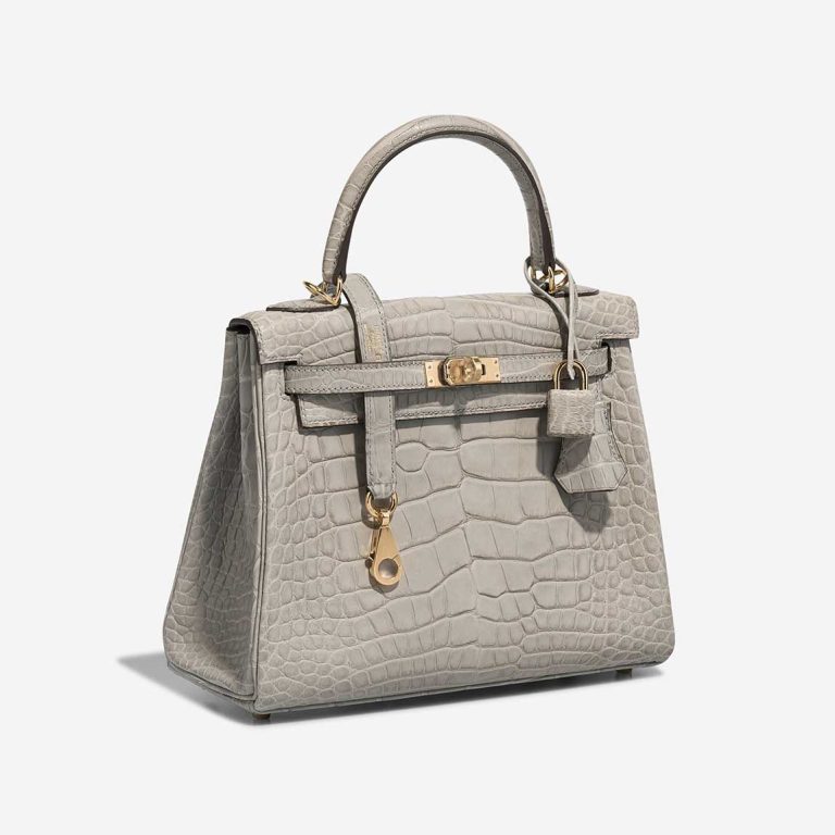 Hermès Kelly 25 Matte Alligator Gris Perle / Rose Pourpre | Sell your designer bag