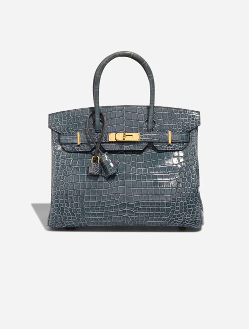 Hermès Birkin 30 Porosus Crocodile Bleu Tempête Front | Vendre votre sac de créateur