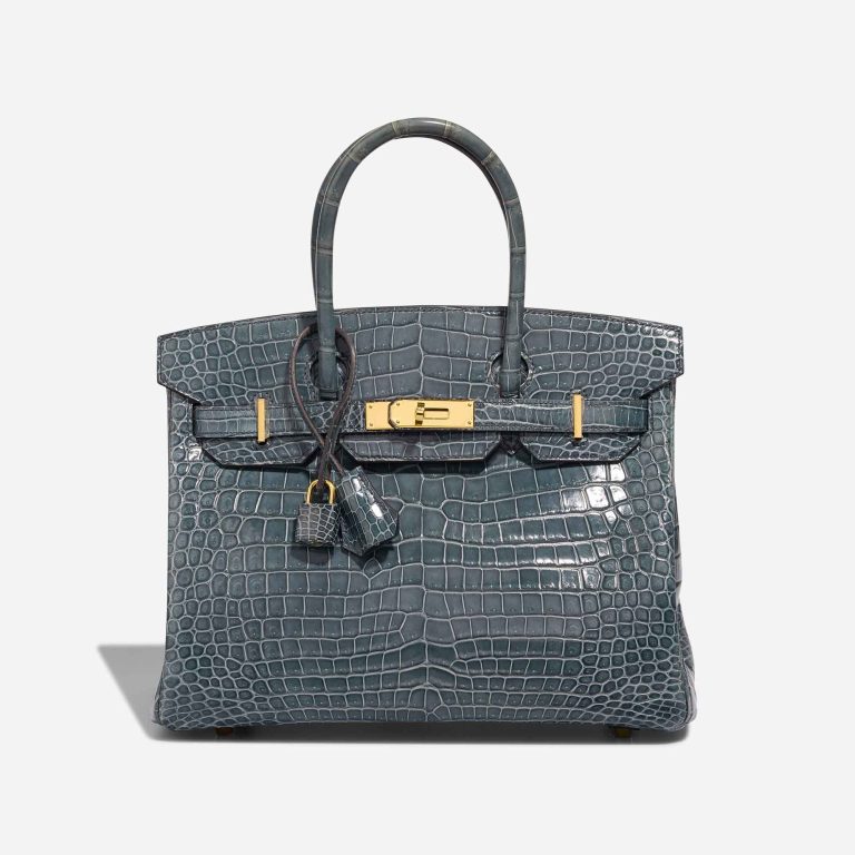 Hermès Birkin 30 Porosus Crocodile Bleu Tempête Front | Sell your designer bag