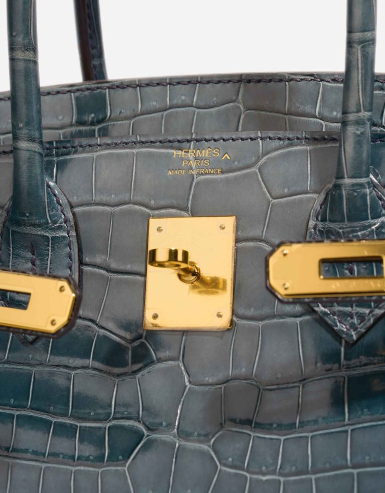 Hermès Birkin 30 Porosus Crocodile Bleu Tempête Logo | Sell your designer bag