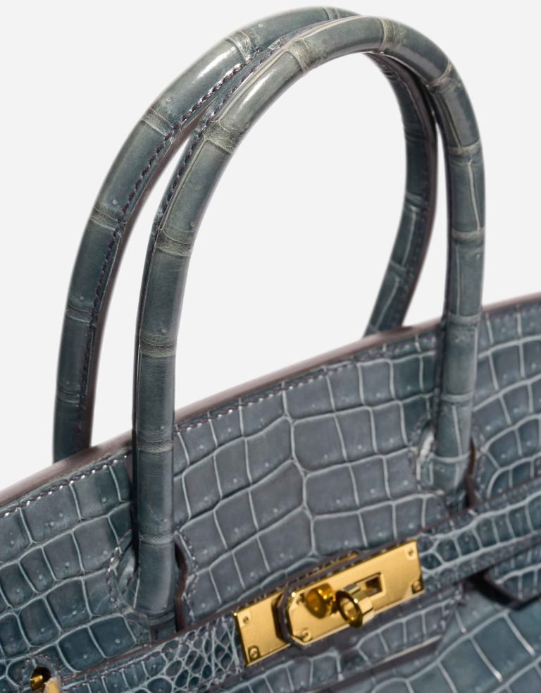 Hermès Birkin 30 Porosus Crocodile Bleu Tempête Signs of wear | Sell your designer bag