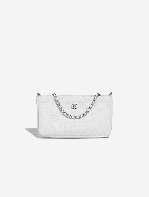Chanel Clutch With Chain Small Lamb White Front | Sell your designer bag