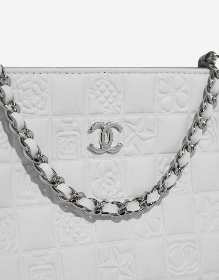 Chanel Clutch With Chain Small Lamb White Closing System | Sell your designer bag