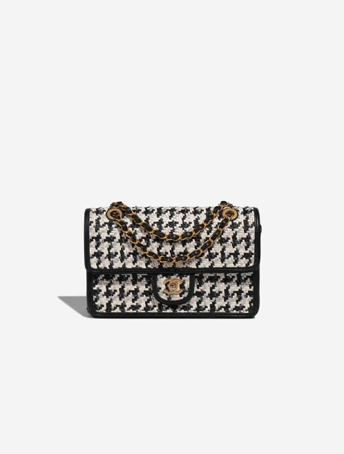 Chanel Timeless Medium Lammleder / Tweed Schwarz / Weiß Front | Verkaufen Sie Ihre Designer-Tasche