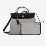 Hermès Herbag 31 Toile Criss / Vache Hunter Black / Écru Front | Sell your designer bag