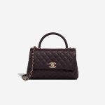 Chanel Timeless Handle Medium Caviar Dark Plum Front | Sell your designer bag