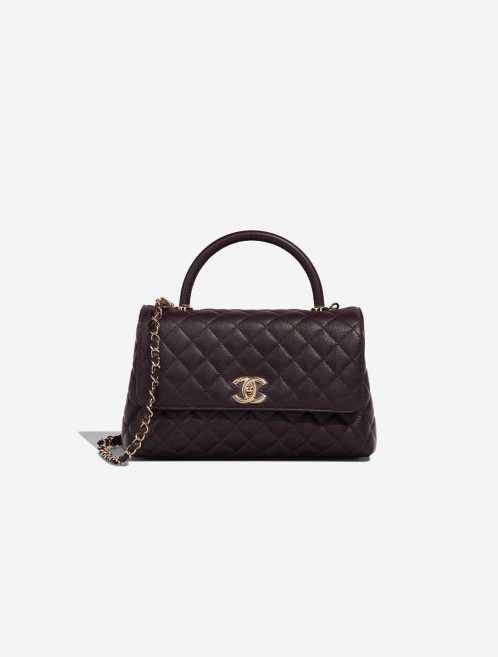 Chanel Timeless Handle Medium Caviar Dark Plum Front | Sell your designer bag