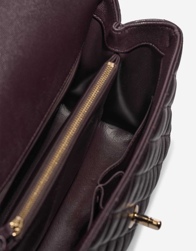 Chanel Timeless Handle Medium Caviar Dark Plum Inside | Sell your designer bag