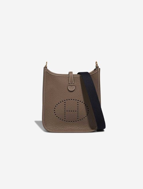Hermès Evelyne 16 Taurillon Clémence Étoupe / Bleu Indigo Front | Sell your designer bag