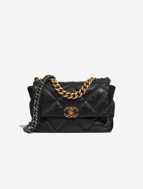 Chanel 19 Flap Bag Large Lammleder Black Front | Verkaufen Sie Ihre Designer-Tasche