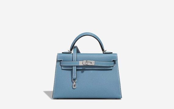 Hermès Kelly Mini Epsom Bleu Jean Front | Sell your designer bag