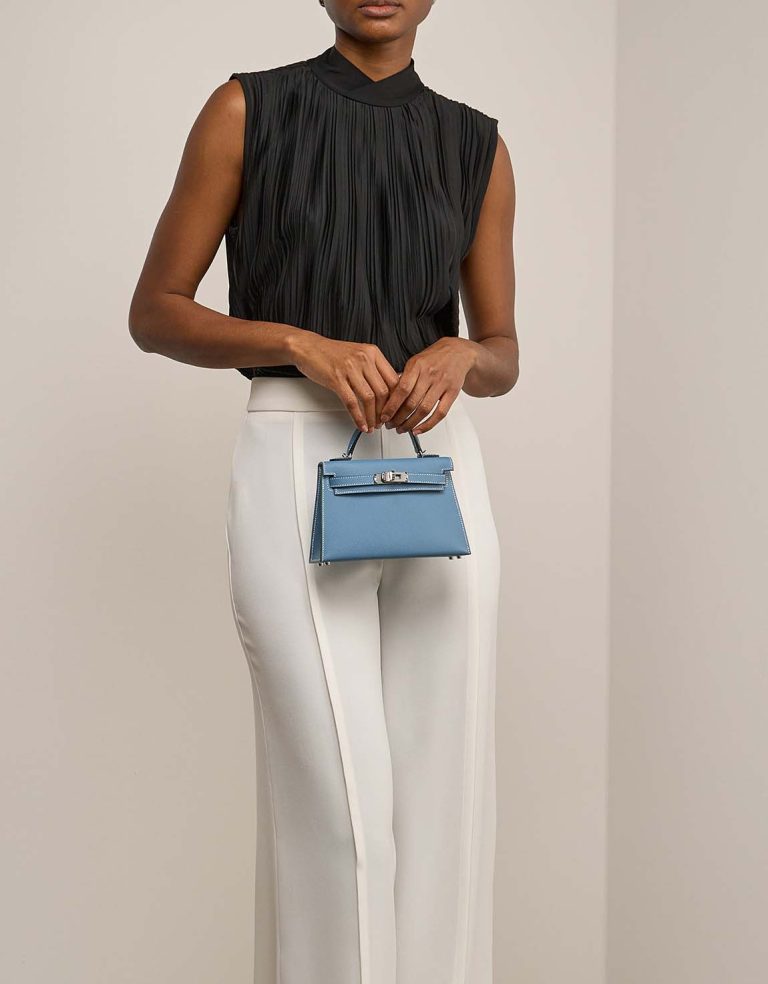 Hermès Kelly Mini Epsom Bleu Jean Front | Vendre votre sac de créateur