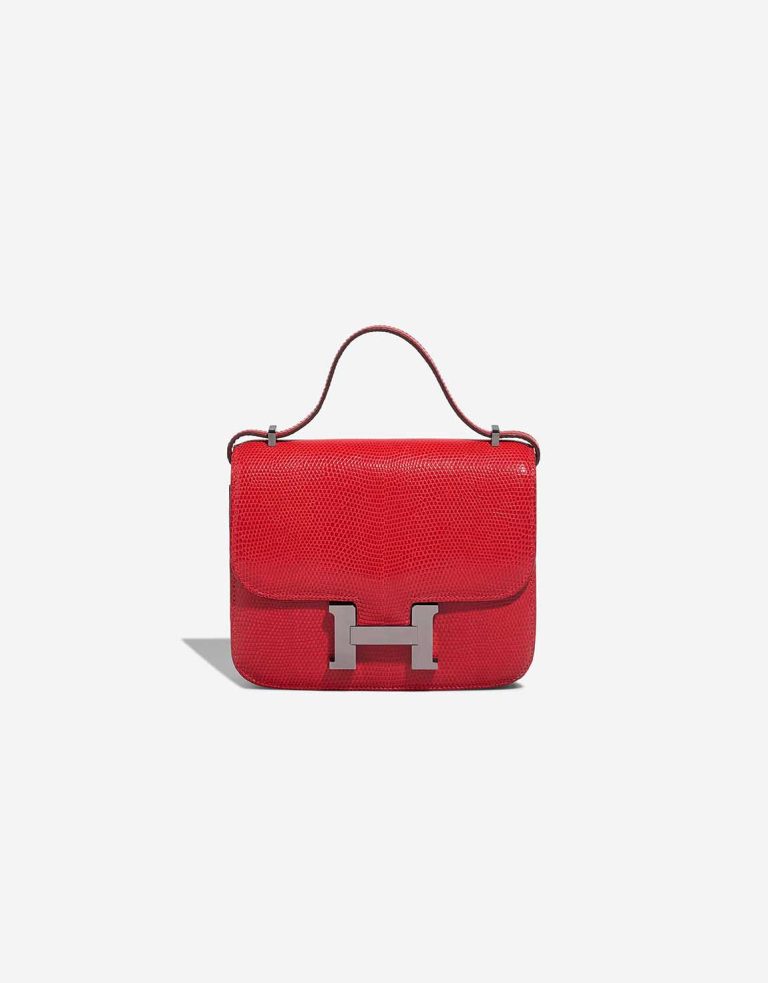 Hermès Constance 18 Salvator lézard Rouge Exotique Front | Vendez votre sac de créateur