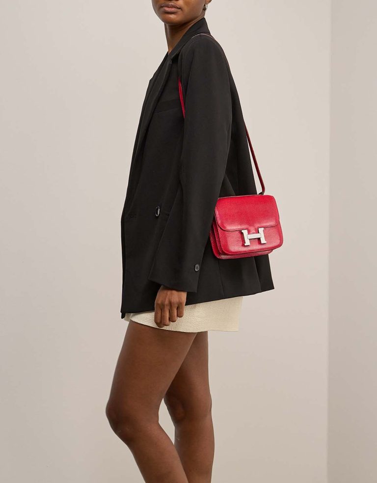 Hermès Constance 18 Salvator Lizard Rouge Exotique Front | Sell your designer bag