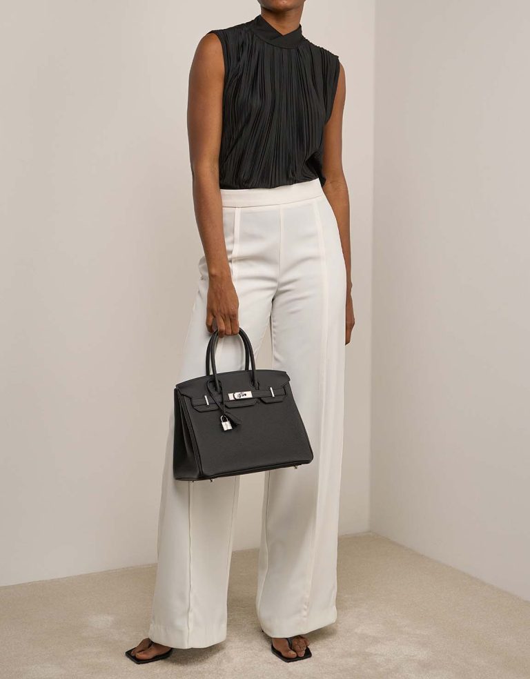 Hermès Birkin 3in1 30 Togo / Toile H / Swift Black / Écru Front | Vendez votre sac de créateur