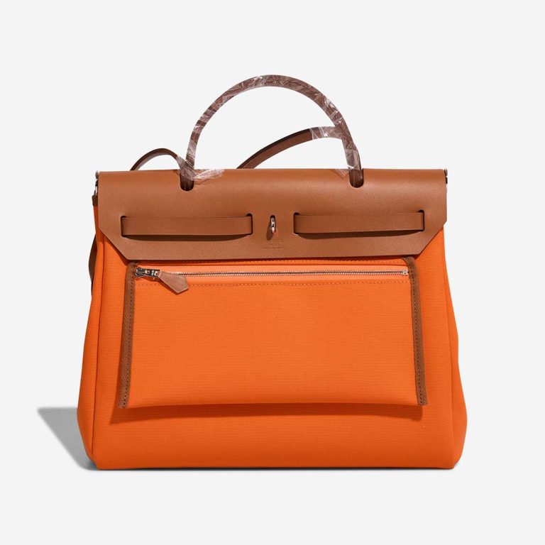 Hermès Herbag 31 Toile / Vache Hunter Orange Minium / Fauve | Sell your designer bag