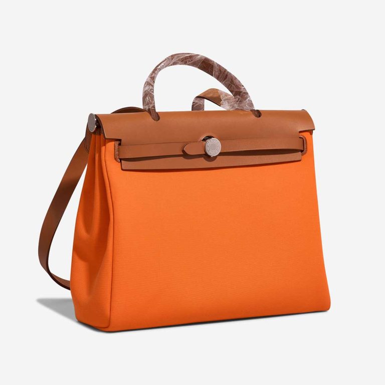 Hermès Herbag 31 Toile / Vache Hunter Orange Minium / Fauve | Sell your designer bag