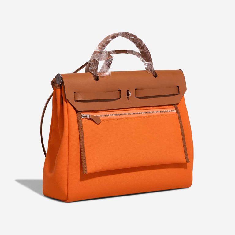 Hermès Herbag 31 Toile / Vache Hunter Orange Minium / Fauve | Sell your designer bag