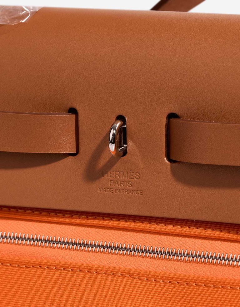 Hermès Herbag 31 Toile / Vache Hunter Orange Minium / Fauve Logo | Sell your designer bag