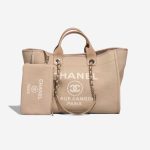 Chanel Deauville Medium Canvas / Lammleder Beige Front | Verkaufen Sie Ihre Designer-Tasche