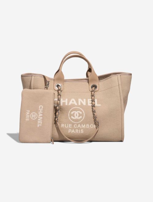 Chanel Deauville Medium Canvas / Lammleder Beige Front | Verkaufen Sie Ihre Designer-Tasche