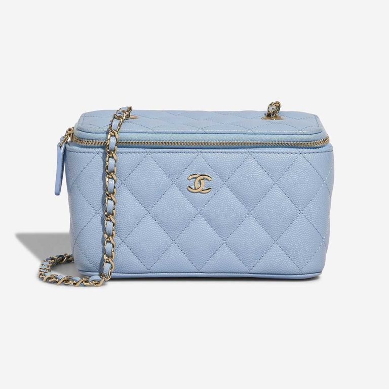 Chanel Vanity Small Caviar-Leder Light Blue Front | Verkaufen Sie Ihre Designer-Tasche