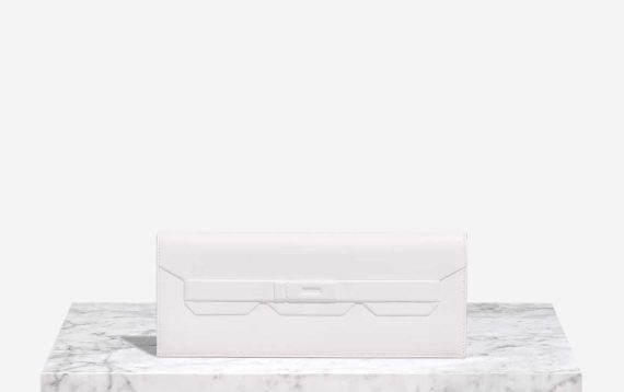 Hermès Birkin Shadow Cut Clutch Swift New White Front | Sell your designer bag