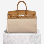 Hermès Birkin Fray 35 Toile / Swift Sésame / Écru Front | Sell your designer bag