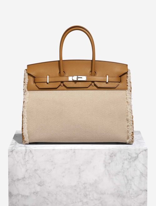 Hermès Birkin Fray 35 Toile / Swift Sésame / Écru Front | Sell your designer bag