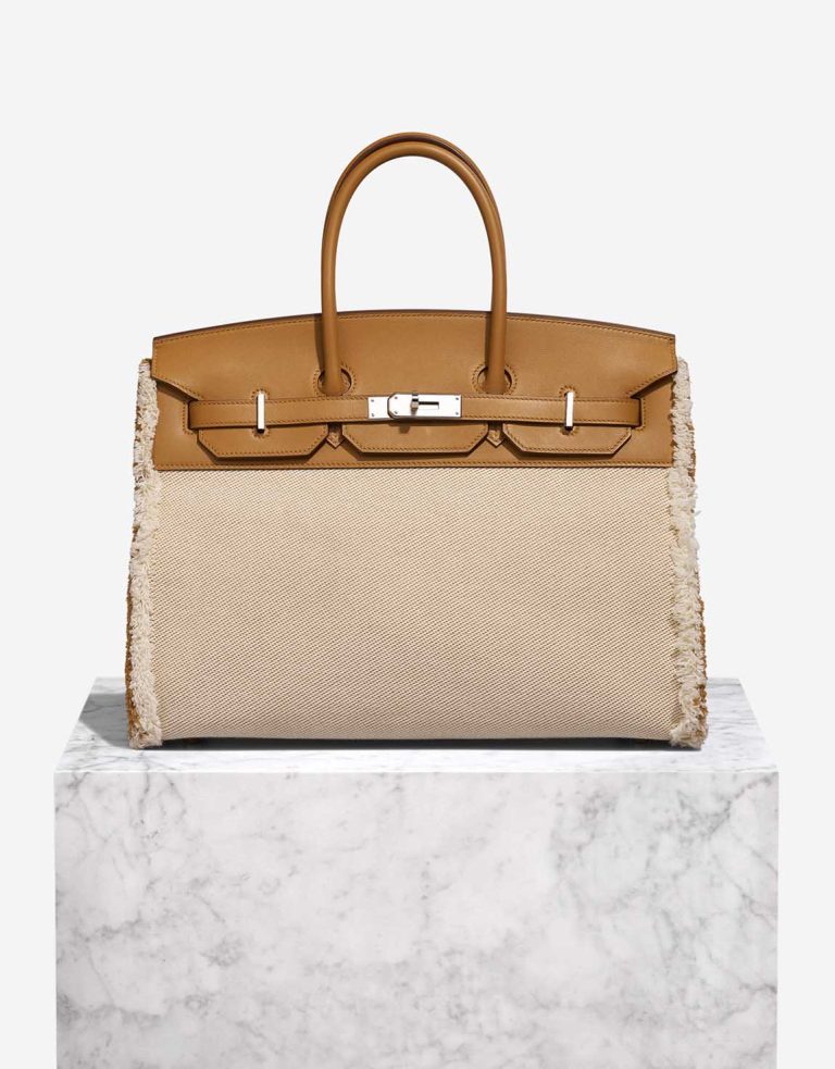 Hermès Birkin Fray 35 Toile / Swift Sésame / Écru Front | Vendez votre sac de créateur