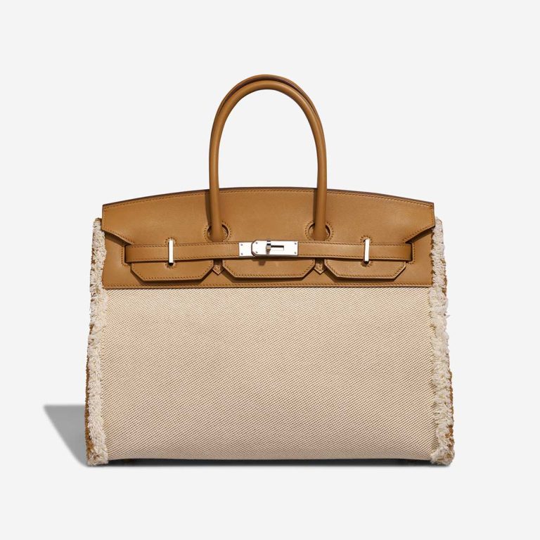 Hermès Birkin Fray 35 Toile / Swift Sésame / Écru Front | Sell your designer bag