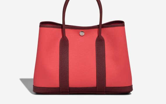 Hermès Garden Party 30 Toile / Taurillon Clémence Rose Texas / Rouge H Front | Sell your designer bag