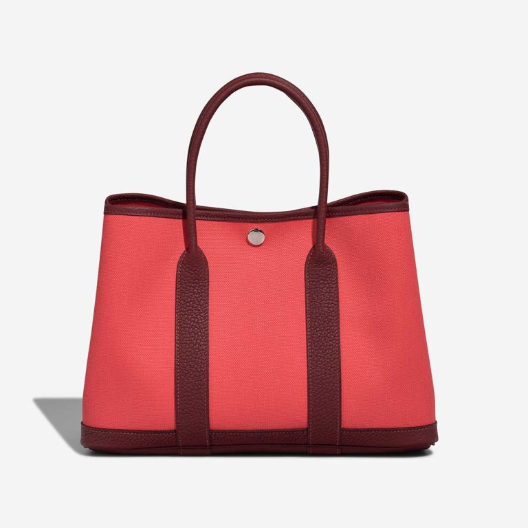 Hermès Garden Party 30 Toile / Taurillon Clémence Rose Texas / Rouge H Front | Sell your designer bag