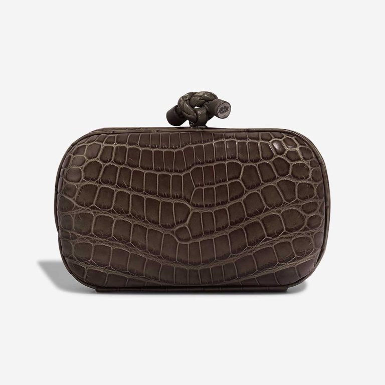 Bottega Veneta Knot Clutch Crocodile Brown Front | Sell your designer bag