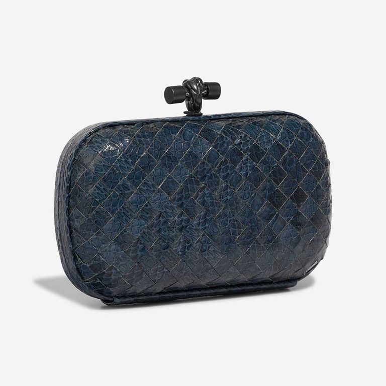 Bottega Veneta Knot Clutch Python Blau | Verkaufen Sie Ihre Designer-Tasche