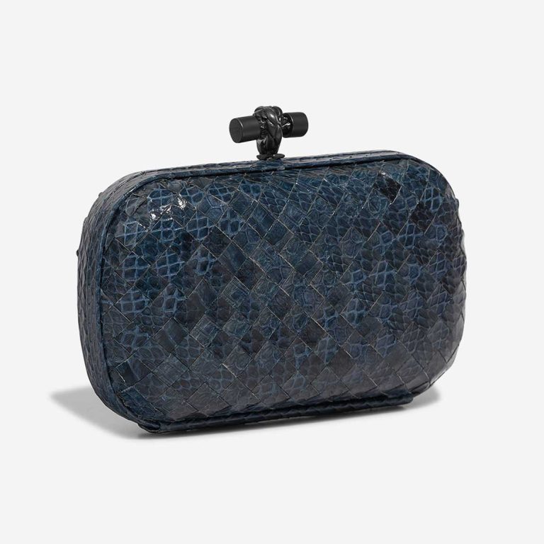 Bottega Veneta Knot Clutch Python Blau | Verkaufen Sie Ihre Designer-Tasche