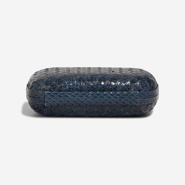 Bottega Veneta Knot Clutch Python Blau | Verkaufen Sie Ihre Designer-Tasche