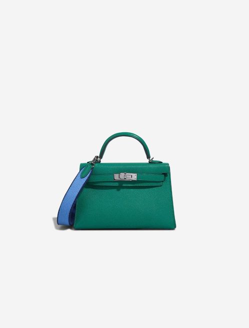 Hermès Kelly Mini Epsom Vert Jade / Bleu Paradis / Bleu Saphir Vorderseite | Verkaufen Sie Ihre Designertasche