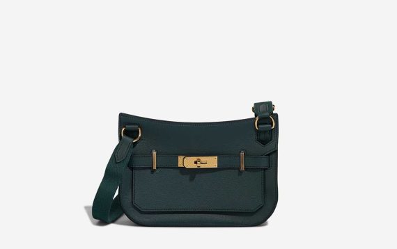 Hermès Jypsière Mini Evercolor Vert Cyprès / Vert Rousseau Front | Vendre votre sac de créateur