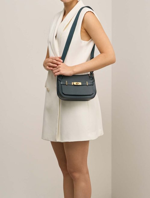 Hermès Jypsière Mini Evercolor Vert Cyprès / Vert Rousseau on Model | Sell your designer bag