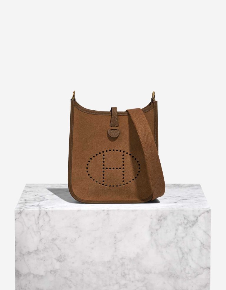 Hermès Evelyne Grizzly 16 Doblis Suede Chamois / Alezan / Gold Front | Sell your designer bag