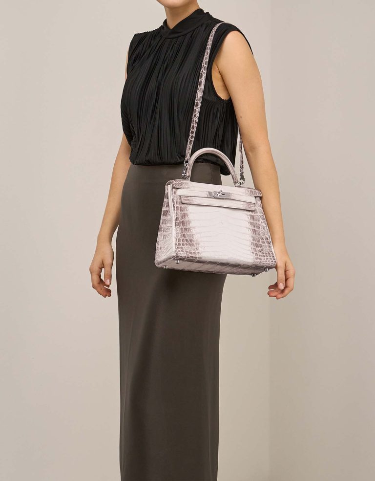Hermès Kelly Himalaya 28 Niloticus Crocodile White Front | Sell your designer bag