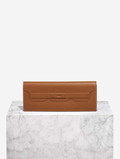 Hermès Birkin Shadow Cut Clutch Swift Gold Front | Sell your designer bag