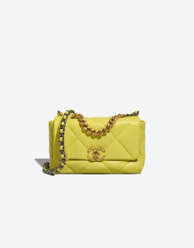 Chanel 19 Flap Bag Lamb Lime Yellow  Front | Sell your designer bag