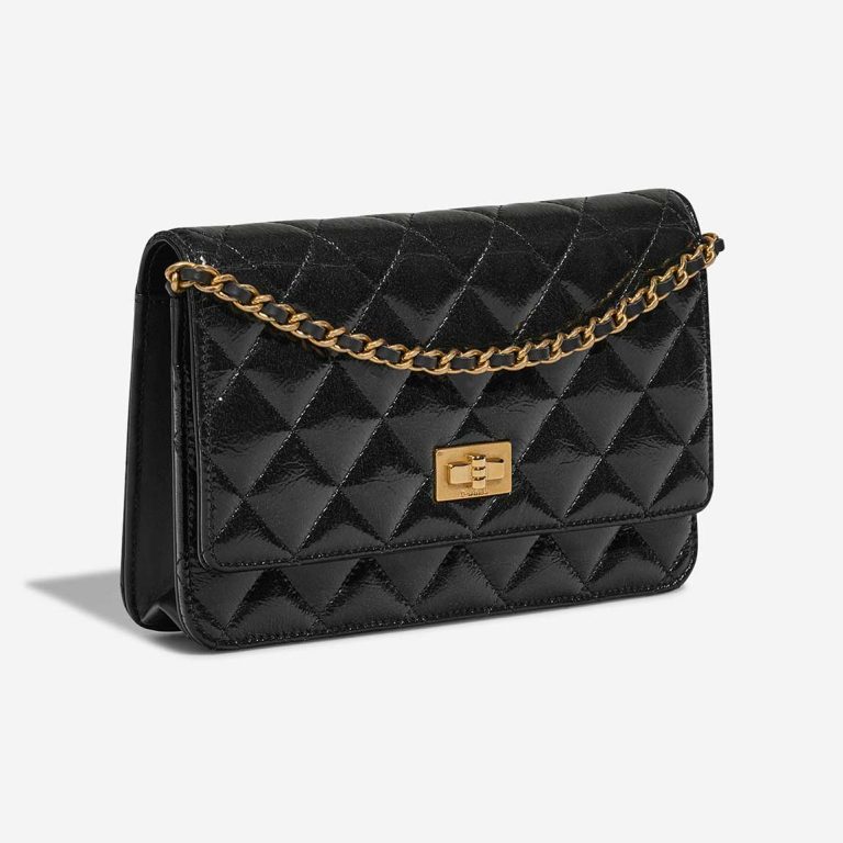 Chanel 2.55 Neuauflage Wallet On Chain Lack Schwarz | Verkaufen Sie Ihre Designertasche