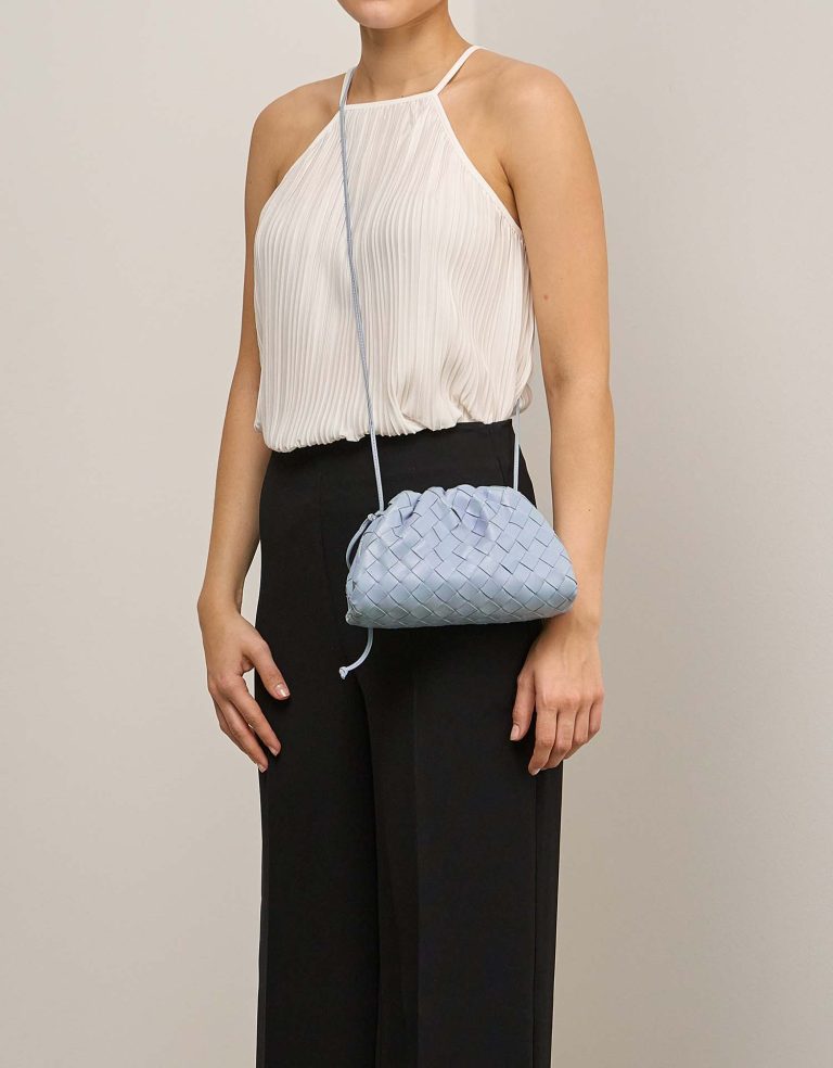 Bottega Veneta Pouch Mini Lamb Light Blue Front | Sell your designer bag