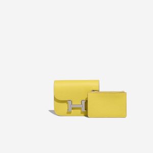 Hermès Constance Slim Wallet Evercolor Lime Front | Verkaufen Sie Ihre Designer-Tasche