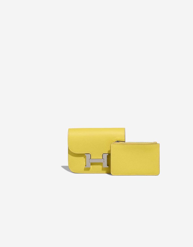 Hermès Constance Slim Wallet Evercolor Lime Front | Verkaufen Sie Ihre Designer-Tasche